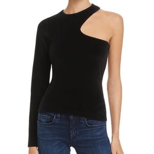 T BY ALEXANDER WANG ONE SHOULDER VELOUR TOP SZ M